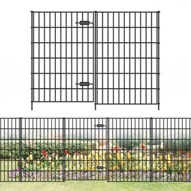 FOREHOGAR garden fence gate front view showing sturdy no-dig design for pet safety