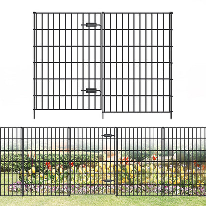 FOREHOGAR garden fence gate front view showing sturdy no-dig design for pet safety