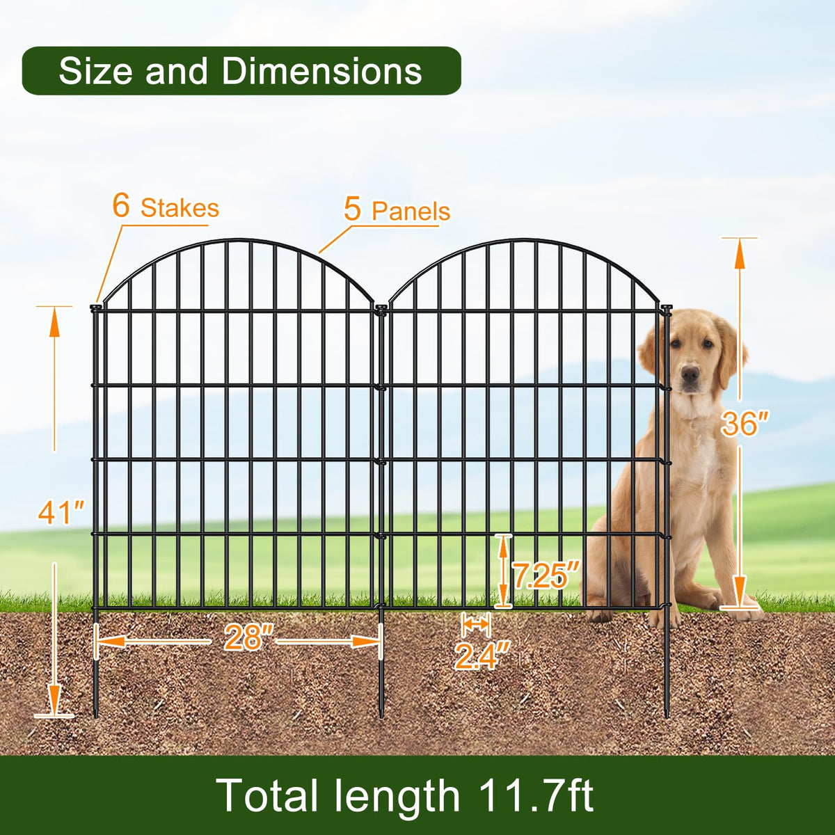 FOREHOGAR gauge-9 welded-wire construction emphasizes durability for borders.