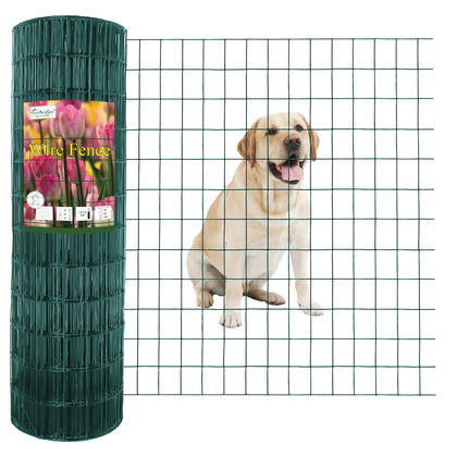 FOREHOGAR green vinyl-coated welded wire fence roll protecting gardens from small animals