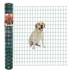 FOREHOGAR green vinyl-coated welded wire fence 48in roll protecting gardens from animals