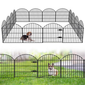 FOREHOGAR metal garden fence gate in black, 27h x 28w, ready to secure a yard.