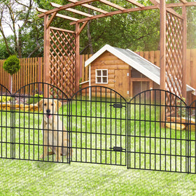 FOREHOGAR metal garden fence panel 28in wide creates a neat border around beds.
