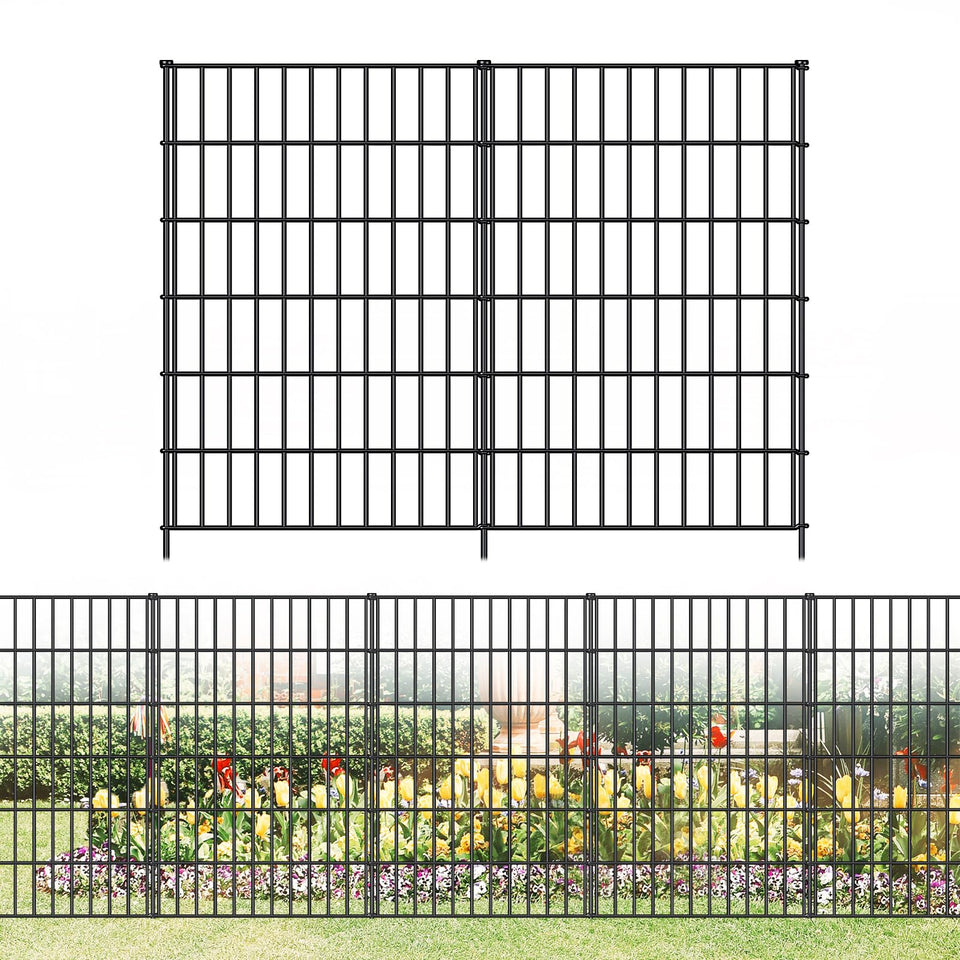 FOREHOGAR metal fence panel 40in high 28in wide for garden boundary