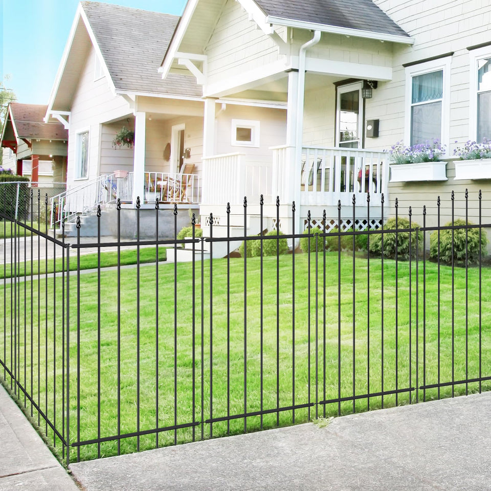 FOREHOGAR metal garden fence panel with arch design defines borders and adds classic curb appeal.