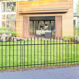 FOREHOGAR metal garden fence panel with arch design creates elegant borders