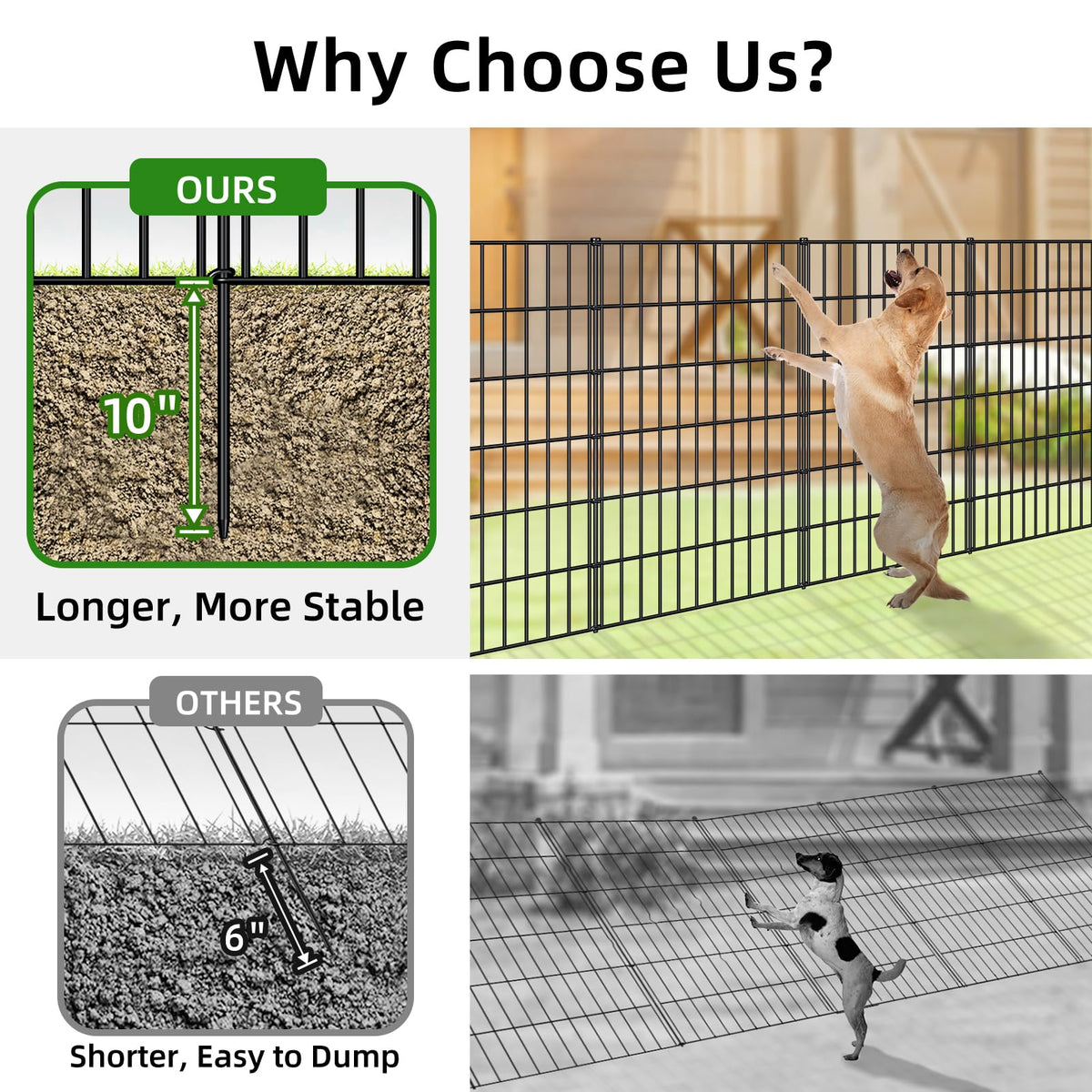 FOREHOGAR no-dig fence link system connecting panels and stakes