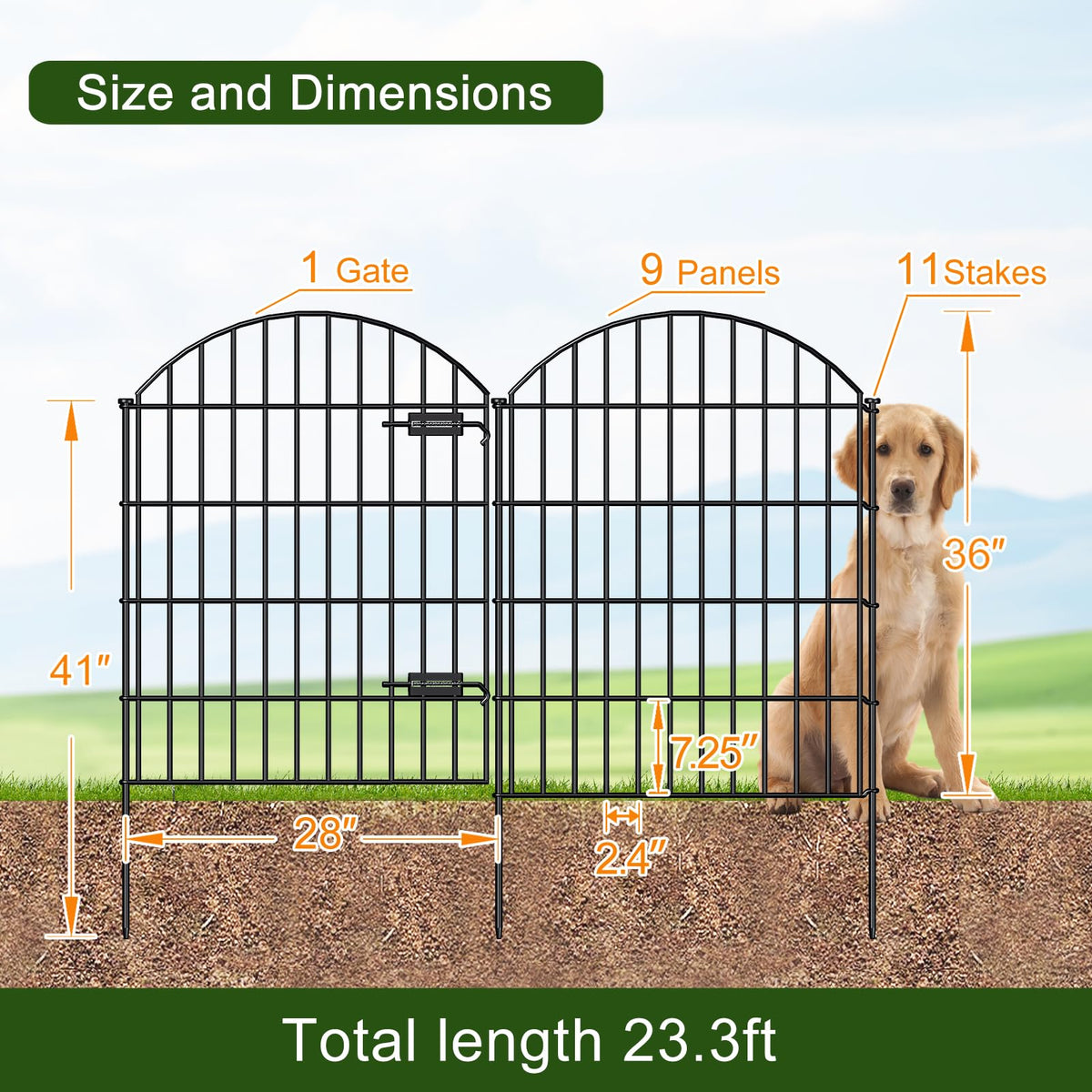 FOREHOGAR 41in stakes provide solid anchoring for durable outdoor fencing.