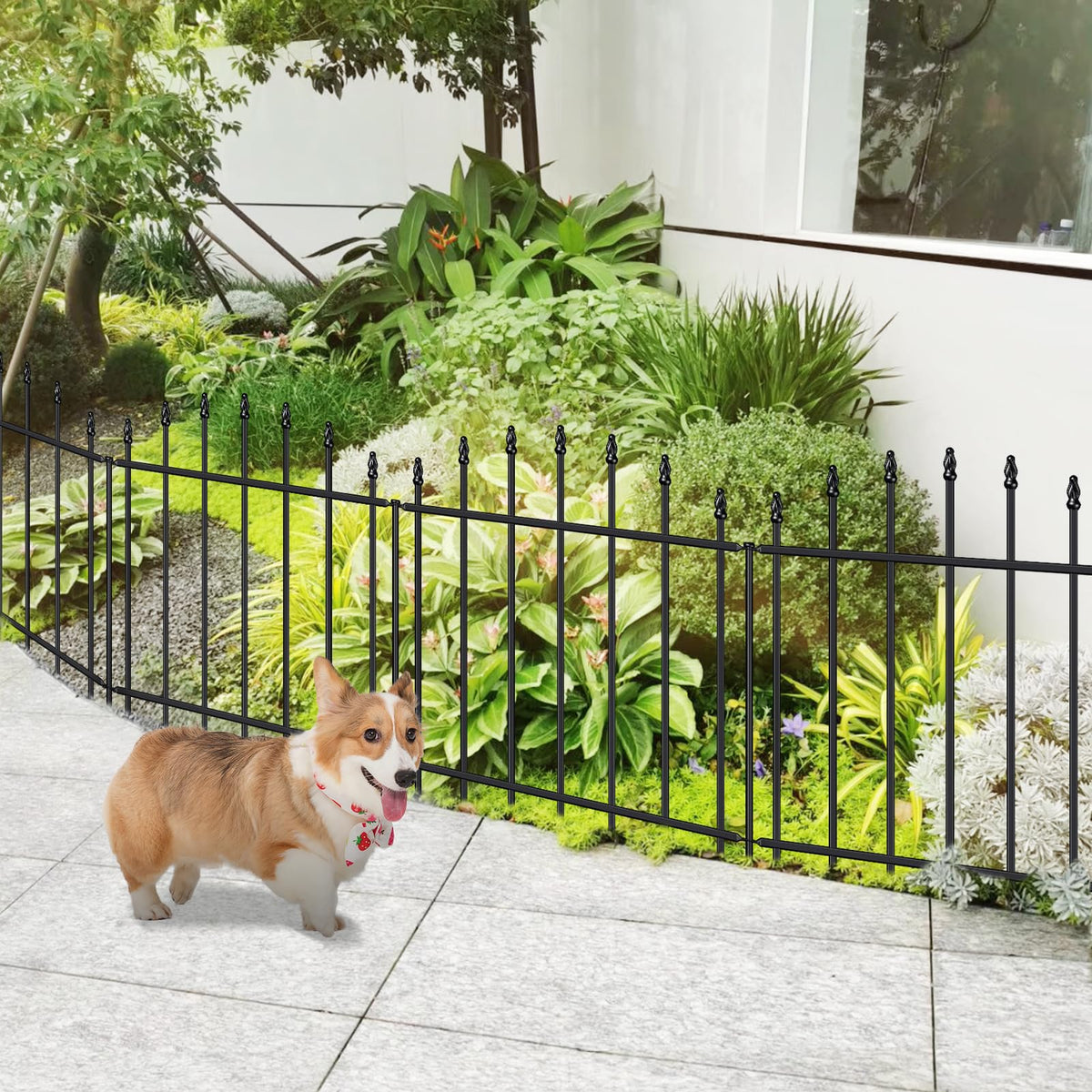 FOREHOGAR sturdy steel fence panel connection ensures reliable lawn borders