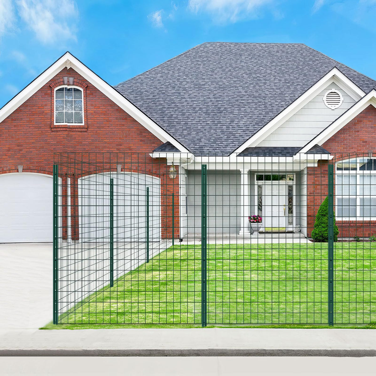 FOREHOGAR T-post with tabs aligns to 2x3 wire fences for secure attachment.