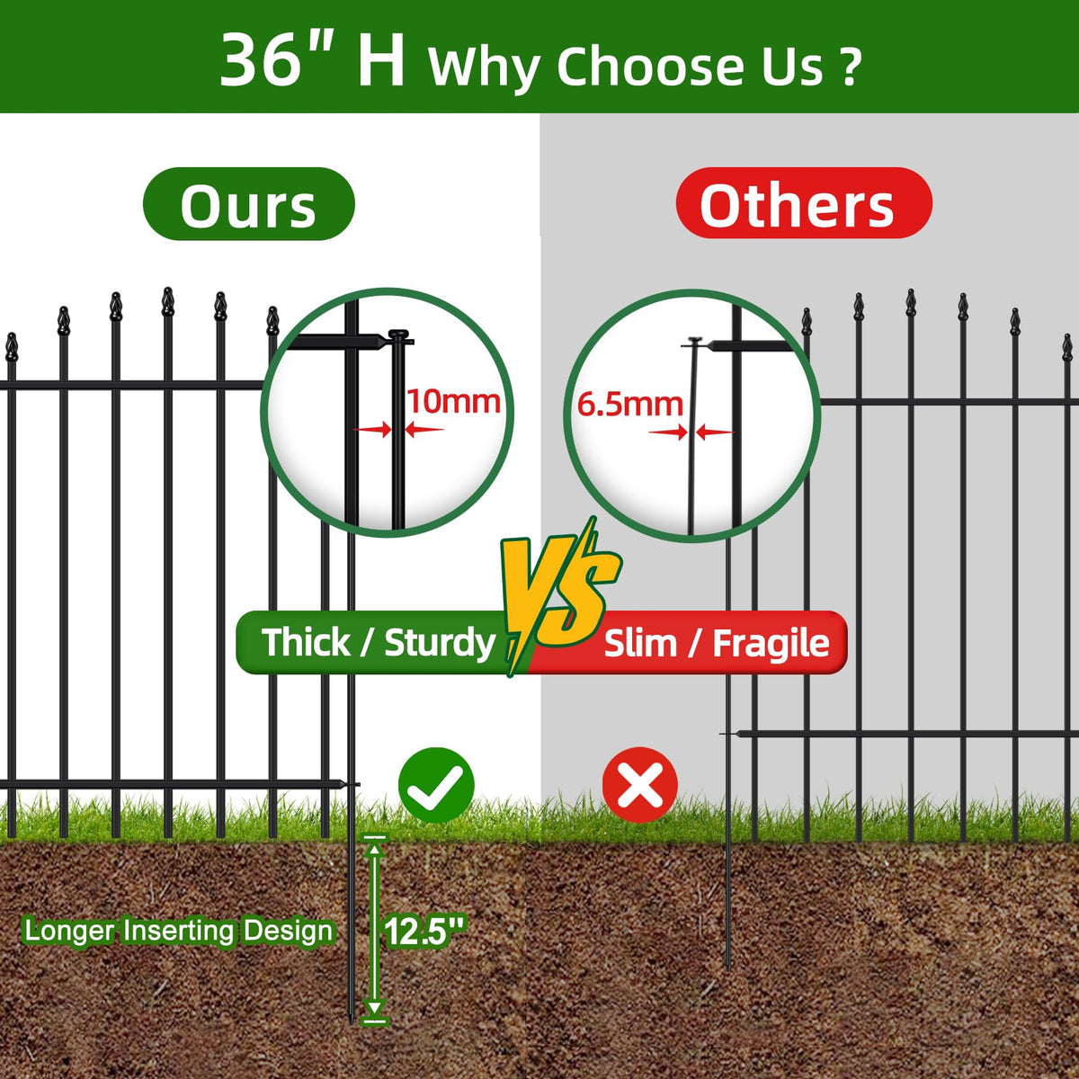 FOREHOGAR welded steel border fence tubing for outdoor durability