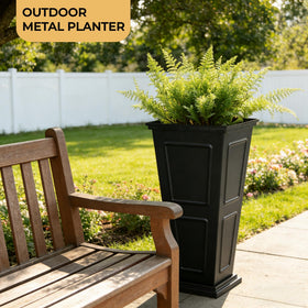 Foresland black tapered planters with removable partition for versatile layouts