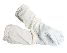 FOREST BEEKEEPING SUPPLY goatskin glove close-up showing durability and dexterity for apiary tasks.