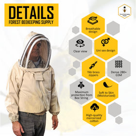 Forest Beekeeping Supply interchangeable hood with veil demonstrates versatile apiary protection.