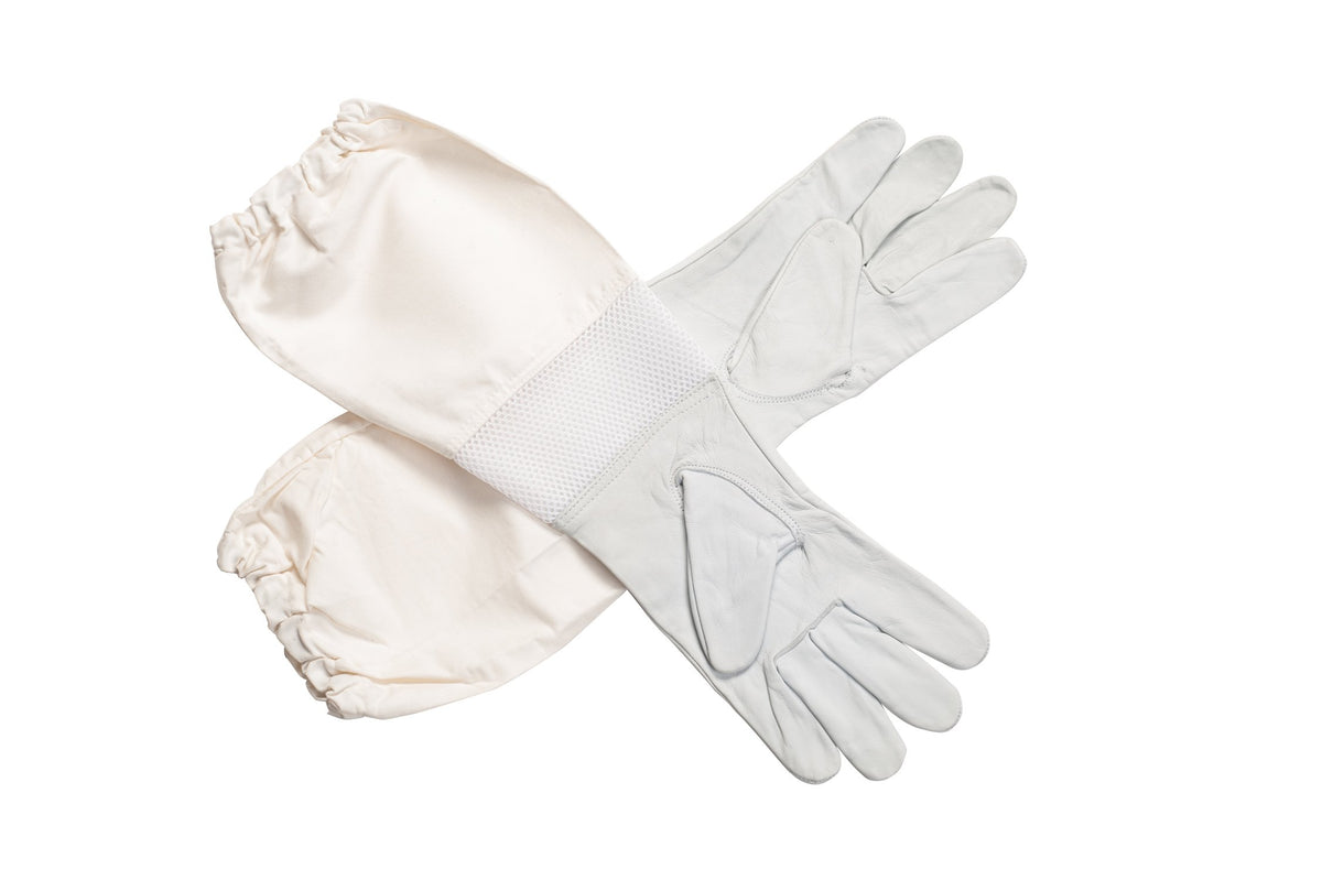 FOREST BEEKEEPING SUPPLY long canvas sleeve gloves with forearm protection.