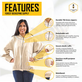 Forest Beekeeping Supply natural canvas texture emphasizes durable, rugged beekeeping gear.