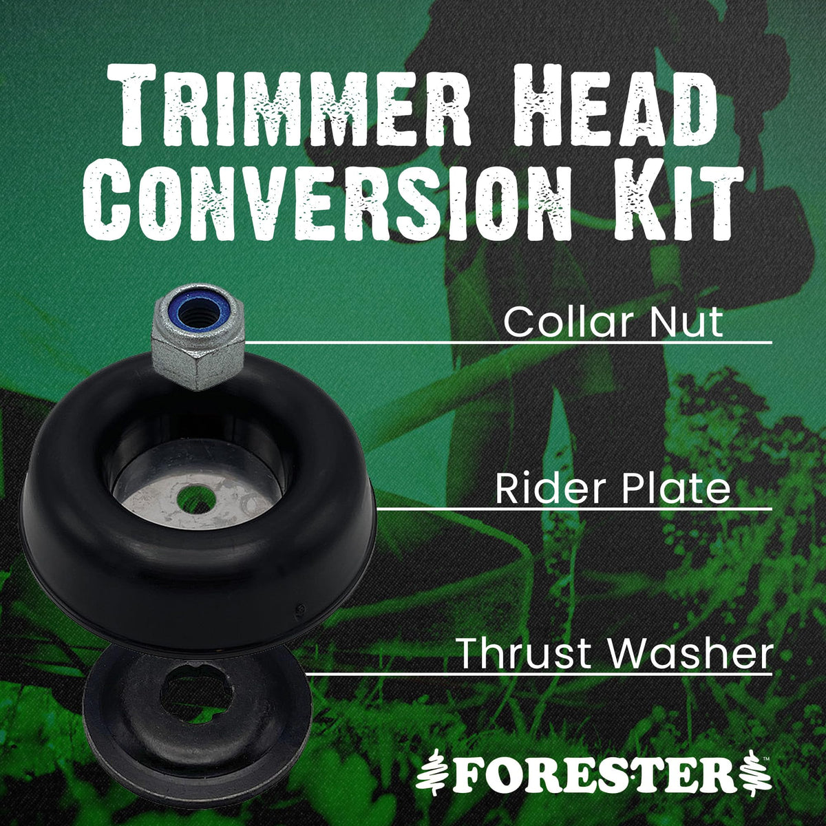 FORESTER conversion head for Husqvarna 325 LXT enables easy tool upgrade.