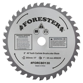FORESTER carbide-tip brush cutter blade in 8-inch, 40 teeth for fast clearing