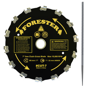 FORESTER blade close-up showing 14 teeth for fast clearing.
