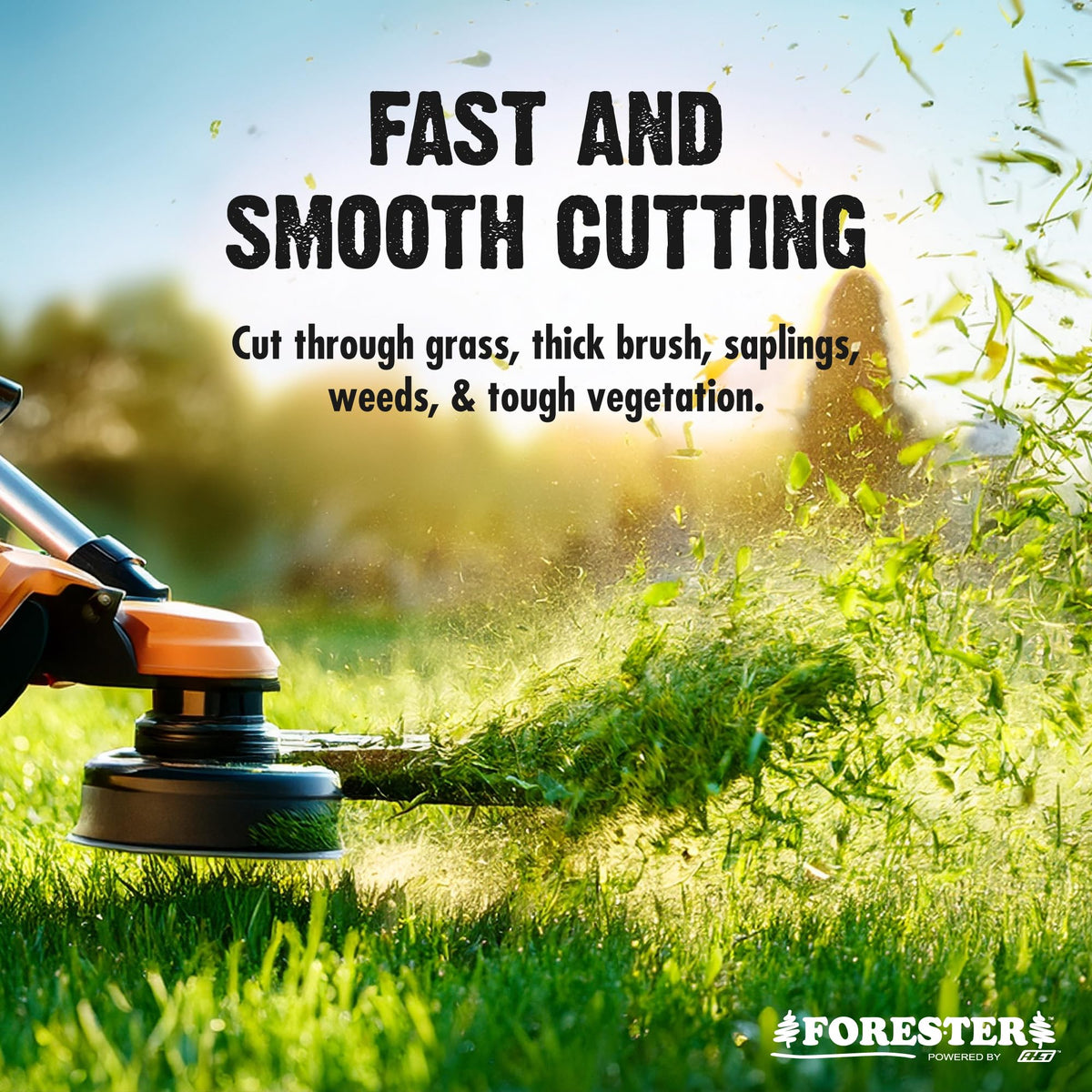 FORESTER cut-9-blade ultra-sharp cuts through thick brush with precision