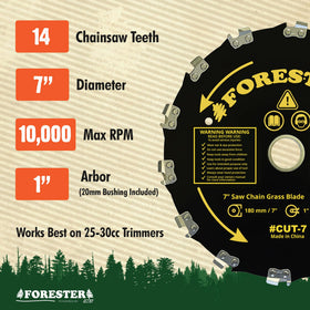FORESTER included 3/16 inch file supports easy maintenance.