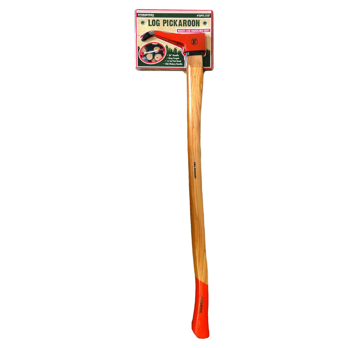 FORESTER pickaroon 36-inch angled hook for secure log grabbing and quick repositioning.