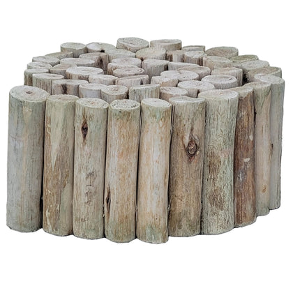 FOREVER BAMBOO eucalyptus log edging close-up showcases natural texture and color.