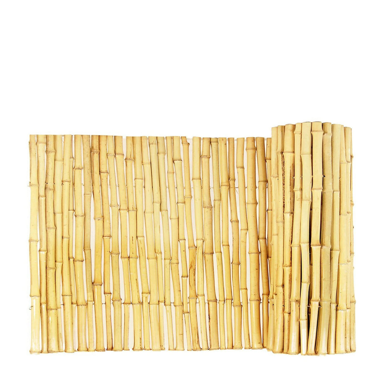 FOREVER BAMBOO natural fencing panel closeup with durable bamboo poles for outdoor privacy