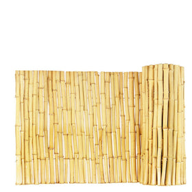 FOREVER BAMBOO natural fencing panel closeup with durable bamboo poles for outdoor privacy