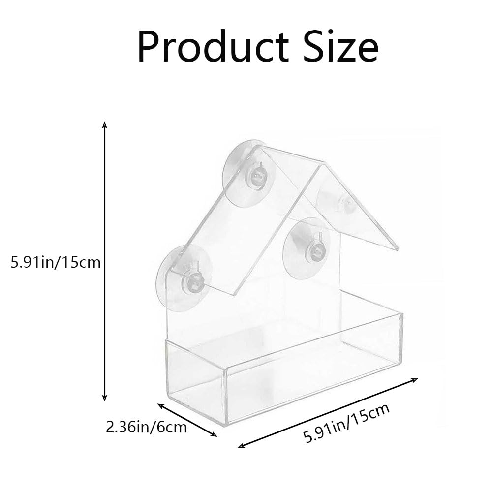 Forfuture-go clear acrylic window feeder enables up-close viewing of birds.