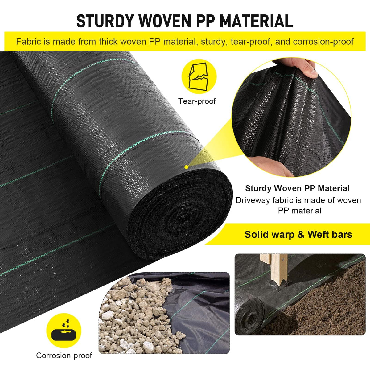 Forimo heavy-duty weed barrier fabric demonstrates tear-resistant durability