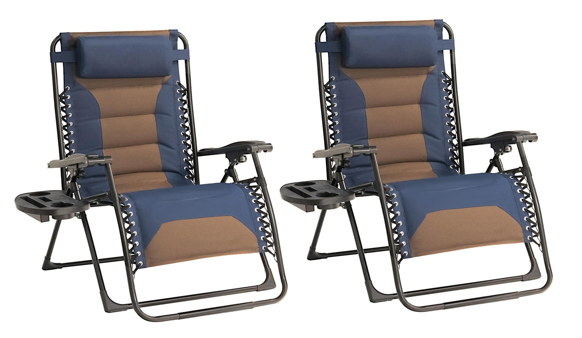 Foristrail zero gravity chair set with two oversized recliners for outdoor comfort.