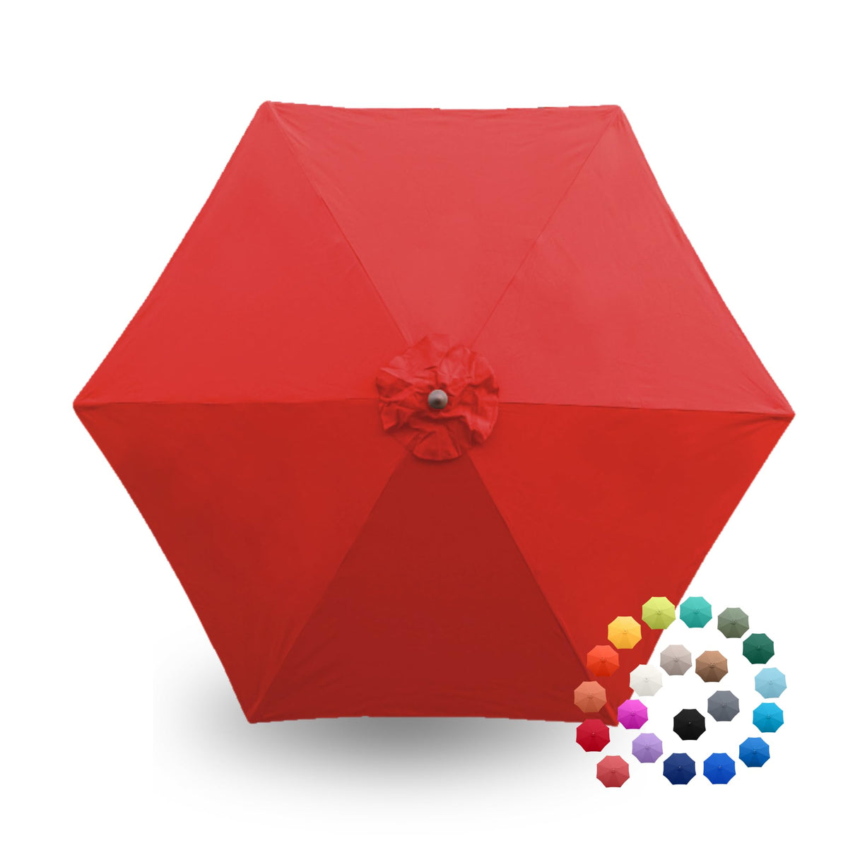 Formosa Covers 9ft 6-rib umbrella red fabric texture for durable shade.