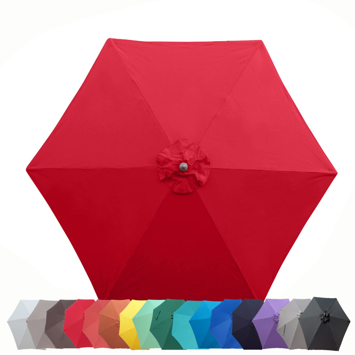 Formosa Covers red canopy shown on frame for size and fit.