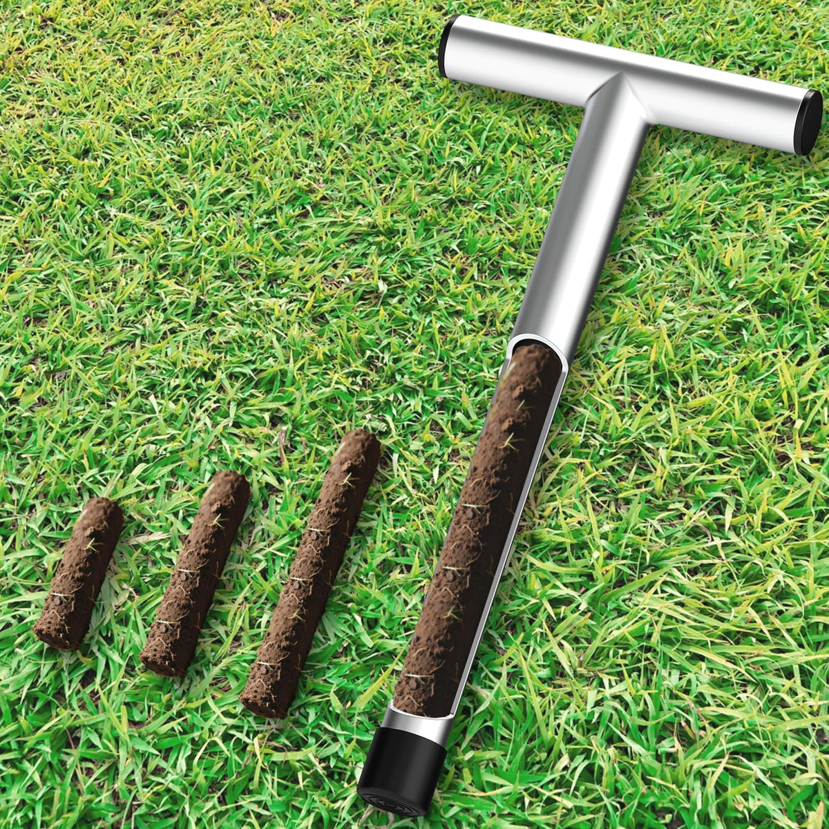 ForoGore T-style handle soil probe for easy insertion during sampling.