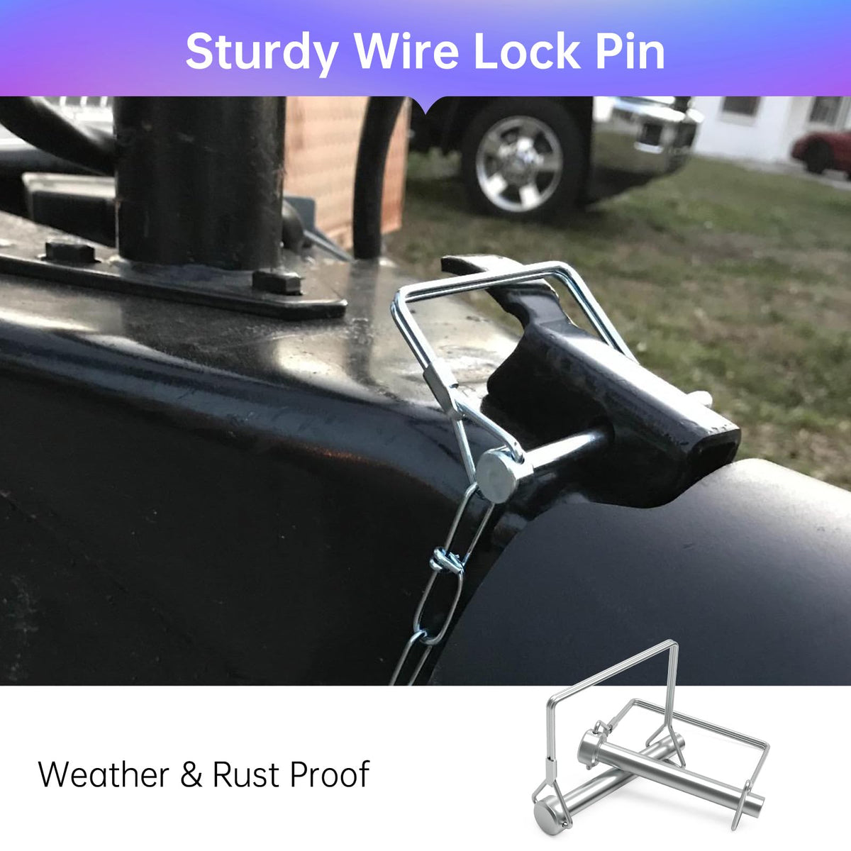 ForoGore weatherproof steel pin resists rust for long-term trailer use.