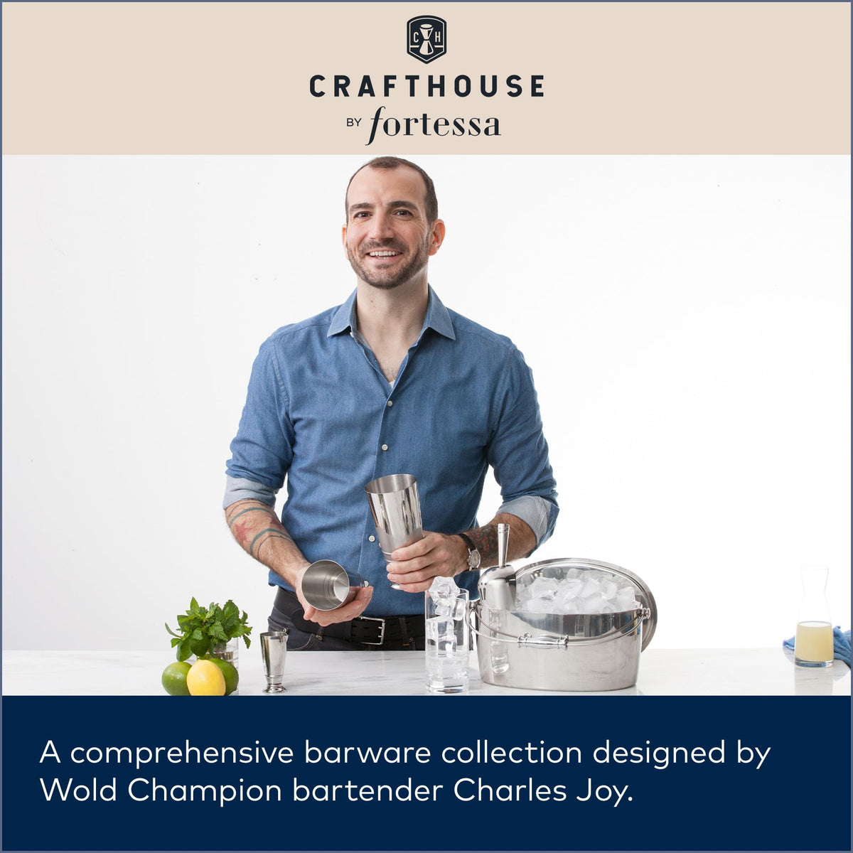 Fortessa Crafthouse dining setup with smoker enhances table presentation and aroma