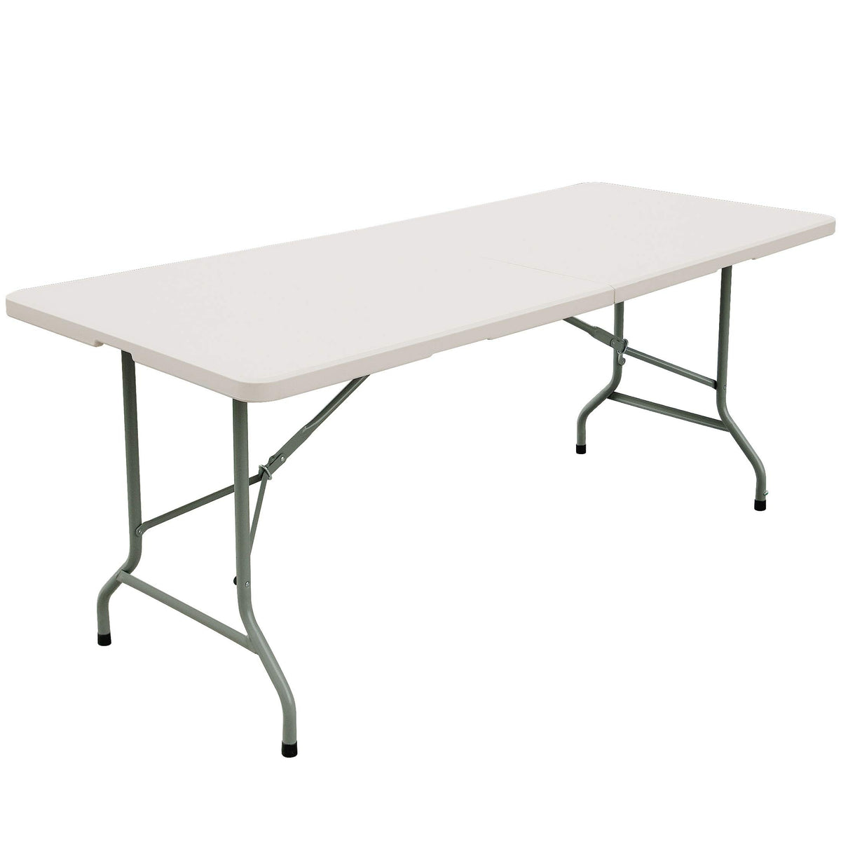 FORUP 6ft folding table opened, spacious 71-inch surface ready for gathering