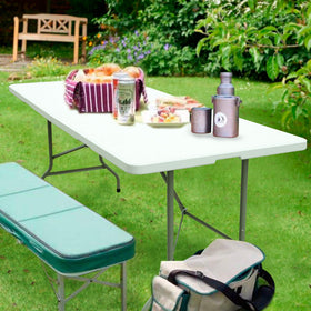 FORUP 6ft table featuring carry handle for easy transporting