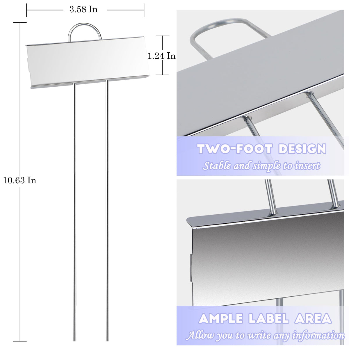 FORUP garden stake labels with 2 foot stable design