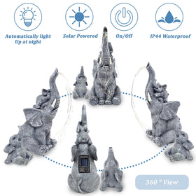 FORUP solar elephant statue at night glow for welcoming outdoor ambiance