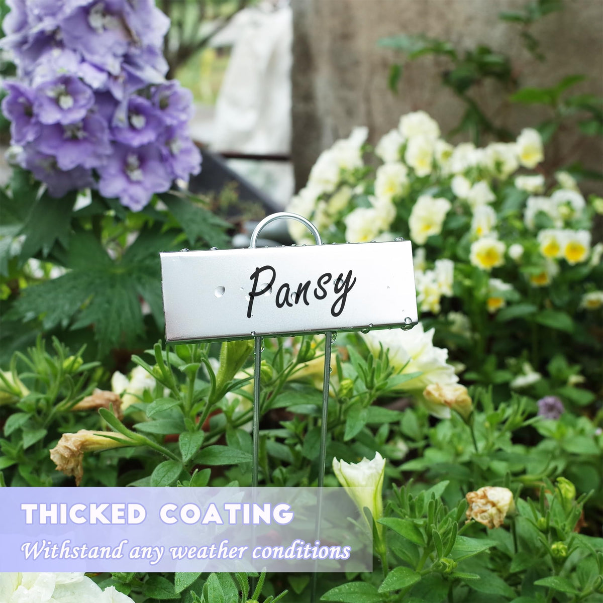FORUP tilted angle readable plant labels in the garden