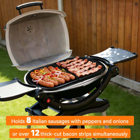 FORYEYC 13x12-4-inch-dim griddle expands cooking area on portable grills.