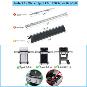 FORYEYC Spirit E210 main burners in stainless steel provide consistent flame across grilling