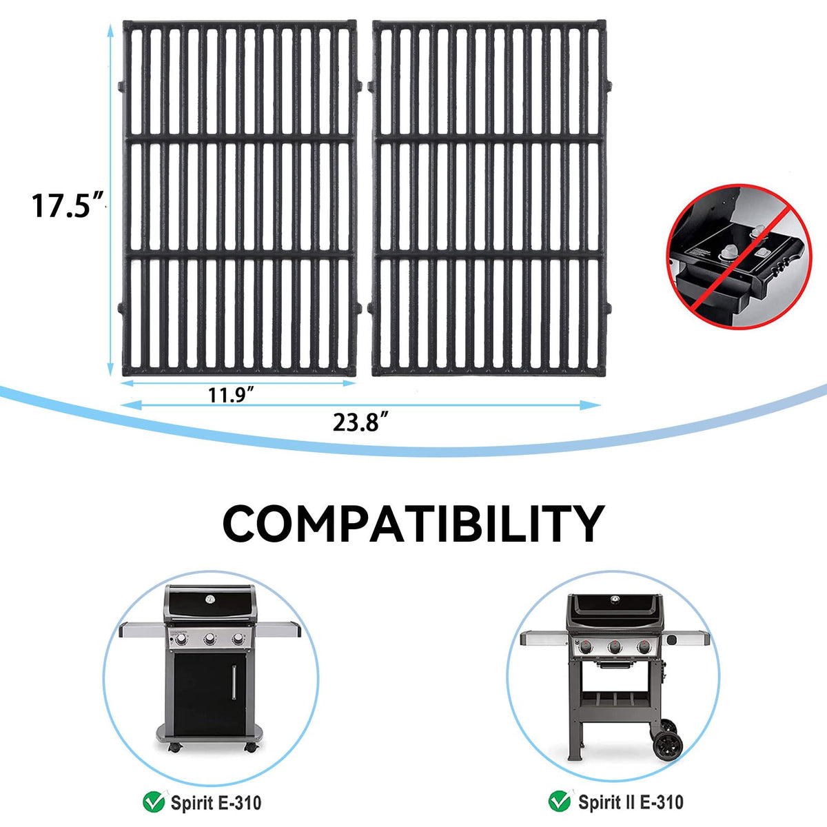 FORYEYC two-unit pack for durable cast-iron grates on weekends