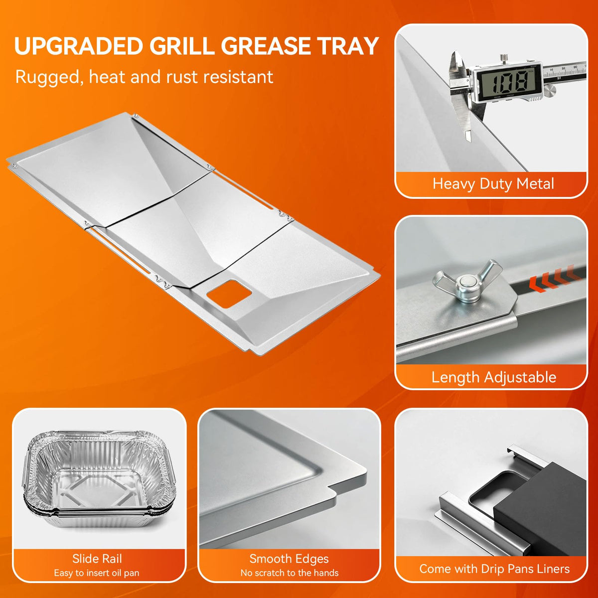 FORYEYC universal grease tray includes catch pan for complete cleanup.