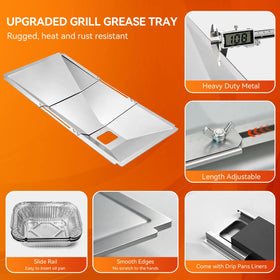 FORYEYC universal grease tray includes catch pan for complete cleanup.