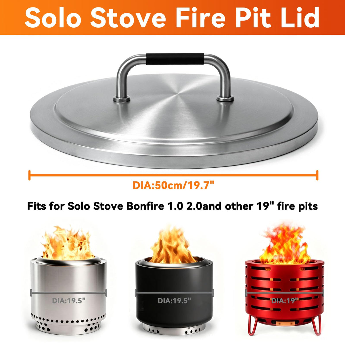 FORYEYC durable 304 stainless steel lid protects your fire pit from wind, rain, and leaves