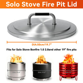 FORYEYC durable 304 stainless steel lid protects your fire pit from wind, rain, and leaves