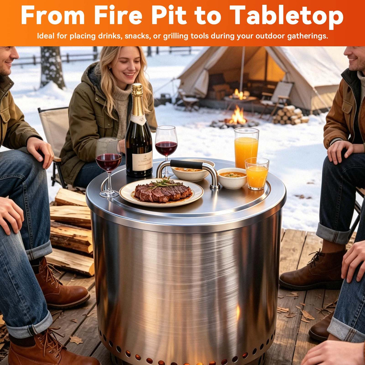 FORYEYC keeps outdoor gathering areas tidy by shielding the fire pit from debris
